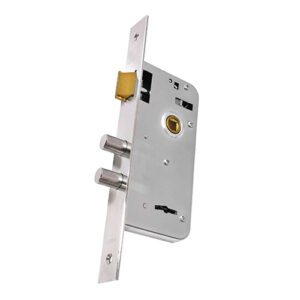 Cerradura de Embutir – Doble Perno – Hierro Niquelado